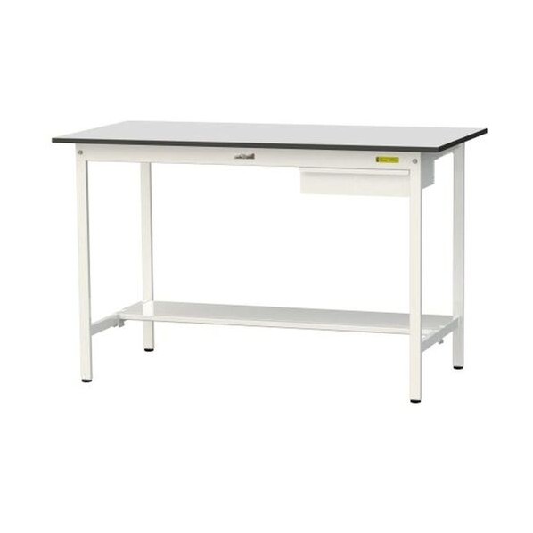 ワークテーブル 固定式 キャビネット付 ライトグレー(天板)/シルキーホワイト( SURH-1575UT-GYW 1UNT