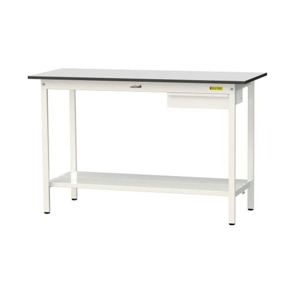 ワークテーブル 固定式 キャビネット付 ライトグレー(天板)/シルキーホワイト( SURH-1560UTT-GYW 1UNT