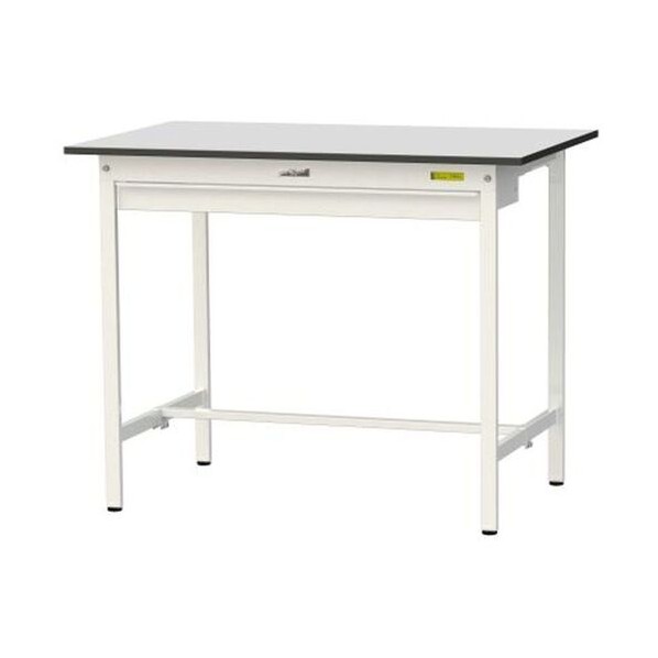 ワークテーブル 固定式 ワイド引出し付 ライトグレー(天板)/シルキーホワイト( SURH-1275W-GYW 1UNT