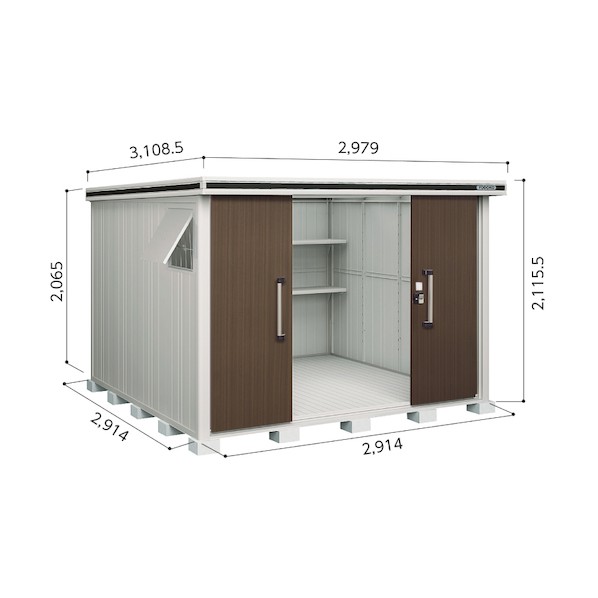 ※法人専用品※淀川製鋼所 ヨド物置 エルモ LMDS-2929 ダークウッド LMDS-2929DW 1点