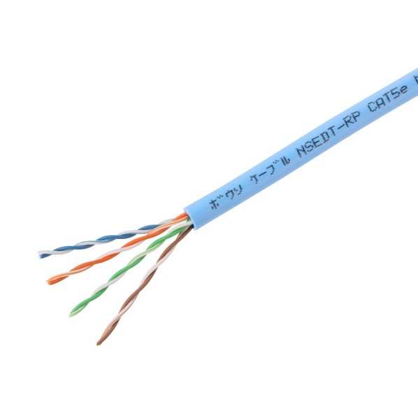 日本製線 1Gbps伝送対応 Cat.5e U/UTP 防鼠ケーブル 300m巻 赤 0.5-4P NSEDT-RP(RD) 1点