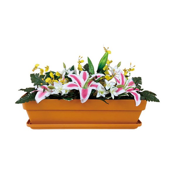 造花プランター 茶 ゆり プランター部:茶 935-221A｜DIY FACTORY ONLINE SHOP