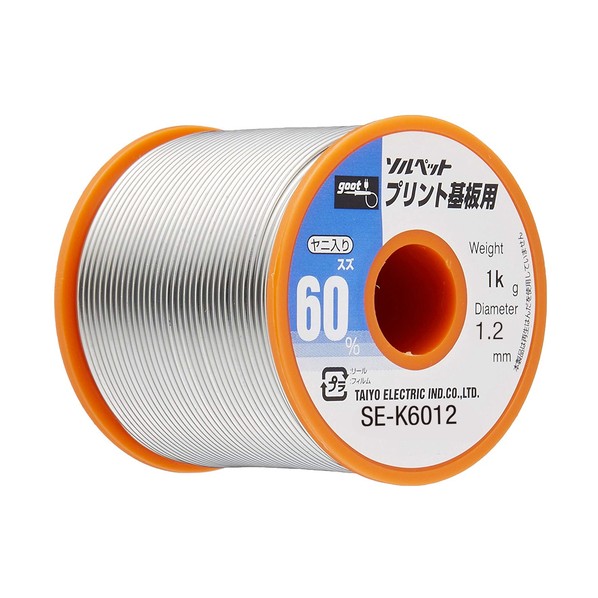 太洋電機 刷り上げる基板用はんだ1Kgヤニ入り口・入口木管巻鉛入はんだSEK6012 SE-K6012 1 溶接・熱工具用アクセサリー-花・ガーデン・DIY