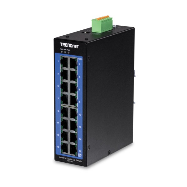 16界面 工業用ギガビットL2マネージドDIN線路取り替えっこ TI‐G160i TI-G160I