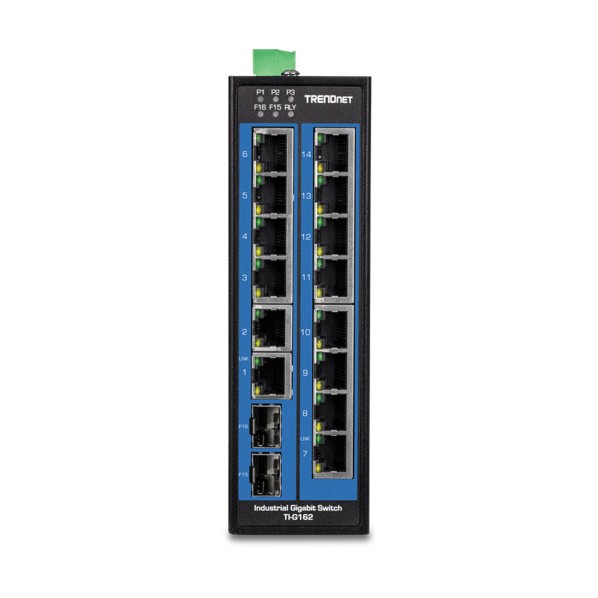 スイッチングハブ 産業用 ギガビット 14ポート SFPスロット付 TI-G162