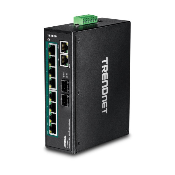 10ポート 産業用ギガビットPoE+ DINレールスイッチ TI‐PG102 TI-PG102