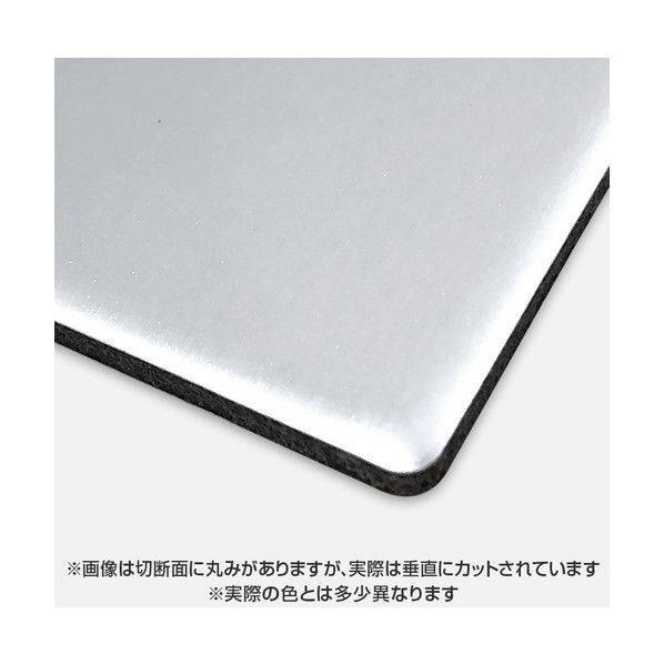 アルミ複合板 カラーエース 両面グロスシルバー C222FF 3mm 1000×2000 バラ 両面グロスシルバー 6300068233 1枚