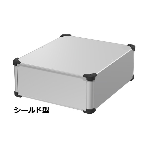 ※法人専用品※タカチ電機工業 コーナーガード付EMCシールドケース シルバー/ブラック AUGE177-43-50-SB 1台｜DIY FACTORY ONLINE SHOP