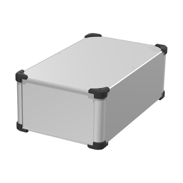 ※法人専用品※タカチ電機工業 コーナーガード付アルミケース シルバー/ブラック AUG177-30-50-SB 1台｜DIY FACTORY ONLINE SHOP