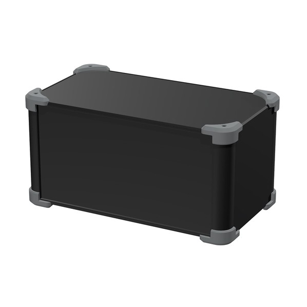 ※法人専用品※タカチ電機工業 コーナーガード付アルミケース ブラック/グレー AUG177-36-20-BG 1台｜DIY FACTORY ONLINE SHOP