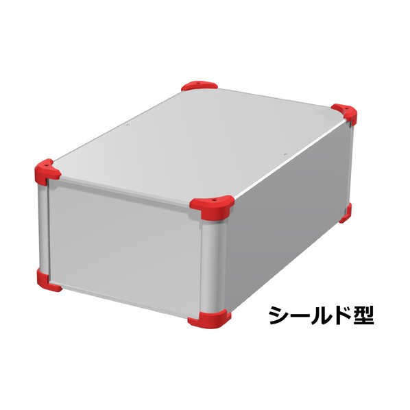 コーナーガード付EMCシールドケース シルバー/レッド AUGE177-30-50-SR 1台