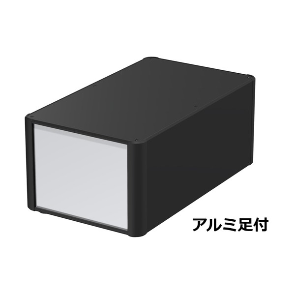 ※法人専用品※タカチ電機工業 アルミサッシケース カバー・側板・コーナー:ブラック/パネル:シルバー AU177-25-43AH-BS 1台|DIY FACTORY ONLINE SHOP
