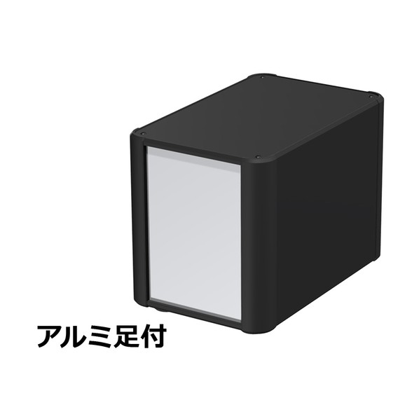 ※法人専用品※タカチ電機工業 アルミサッシケース カバー・側板・コーナー:ブラック/パネル:シルバー AU177-16-25AP-BS 1台｜DIY FACTORY ONLINE SHOP