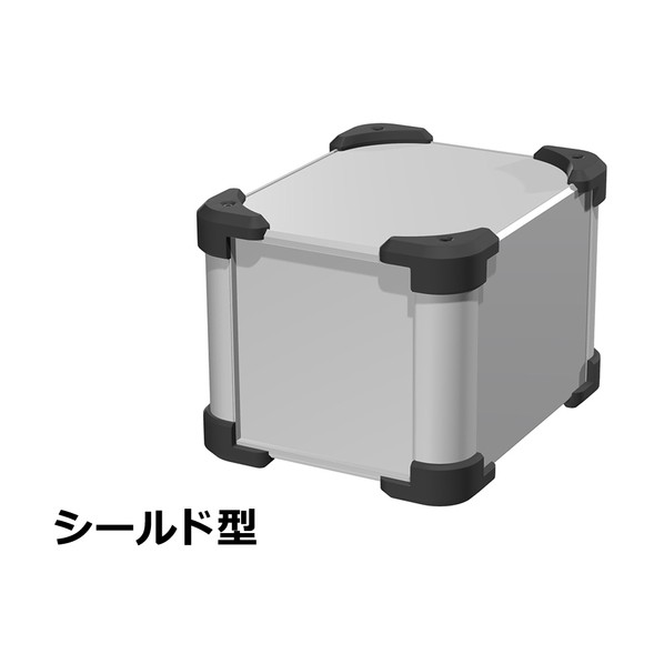 ※法人専用品※タカチ電機工業 コーナーガード付EMCシールドケース シルバー / ブラック AUGE133-16-20-SB 0|DIY FACTORY ONLINE SHOP