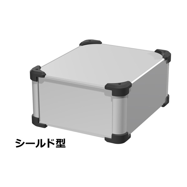 ※法人専用品※タカチ電機工業 コーナーガード付EMCシールドケース シルバー / ブラック AUGE133-25-30-SB 0｜DIY FACTORY ONLINE SHOP