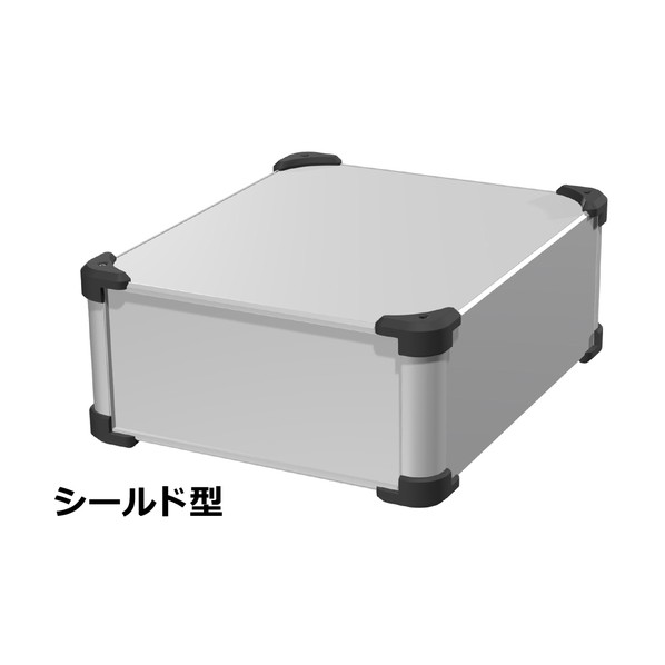 タカチ電機産業 端っこかばい立て付EMC遮蔽物入れもの しろがね色 / 黒いこと AUGE133-30-36-SB 0