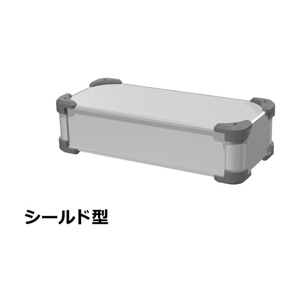 タカチ電機産業 隅っこかばい立て付EMC遮蔽物入れもの しろがね色 / 薄墨色 AUGE88-36-16-SG 0