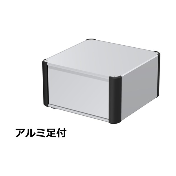 タカチ電機工業 アルミサッシケース カバー・パネル・側板 シルバー/コーナー ブラック AU133-25-25AP-SB 0
