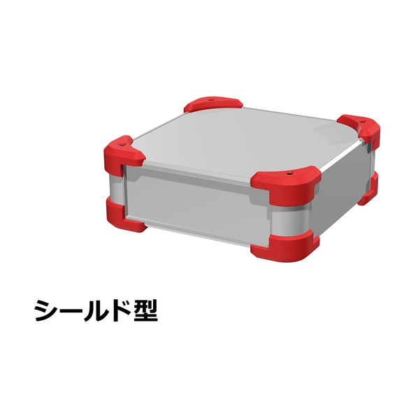 タカチ電機工業 タカチ コーナーガード付EMCシールドケース AUGE66-20-20-SR 1点