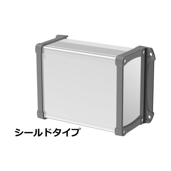 タカチ電機産業 フランジ足付軽銀入れもの EMC遮蔽物印字機 しろがね色/薄墨色 EXEF20-12-25SG 1点