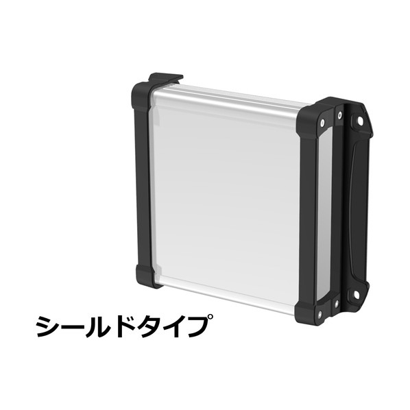 タカチ電機工業 フランジ足付アルミケース EMCシールドタイプ シルバー/ブラック EXEF20-6-19SB 1点