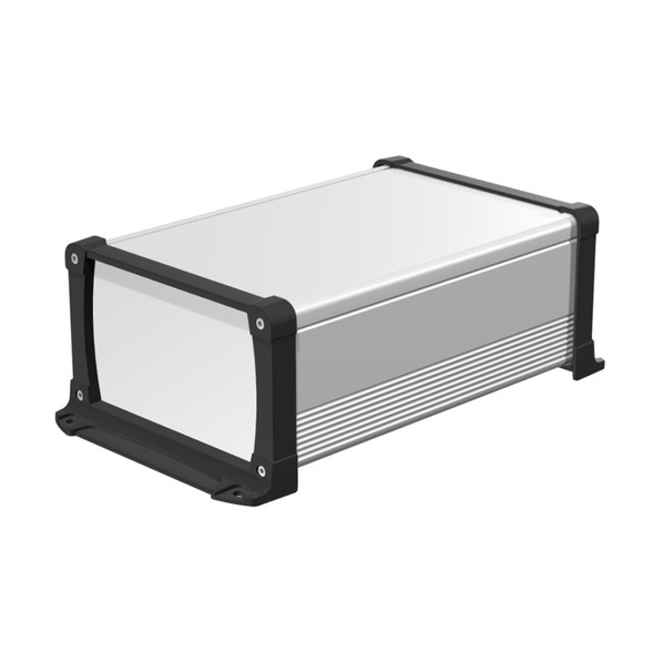 タカチ電機工業 フランジ足付アルミケース アルミパネルタイプ シルバー/ブラック EXPF20-12-30SB 1点