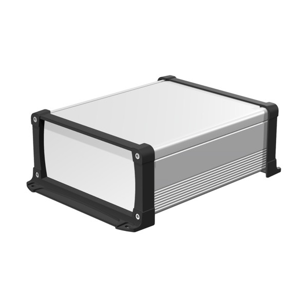 タカチ電機工業 フランジ足付アルミケース アルミパネルタイプ シルバー/ブラック EXPF24-12-29SB 1点