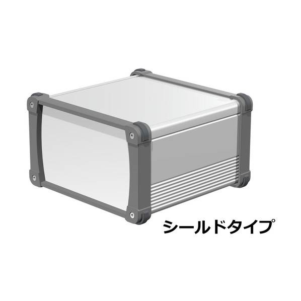 タカチ電機工業 コーナーガード付アルミケース EMCシールドタイプ シルバー/グレー EXPE20-12-19SG 1点