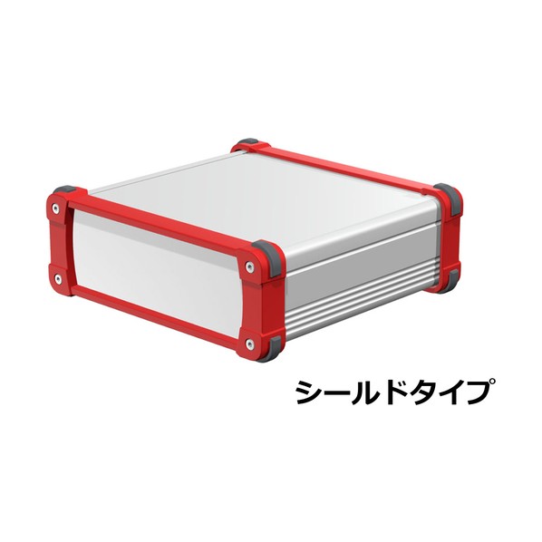 タカチ電機産業 隅っこかばい立て付軽銀入れもの EMC遮蔽物印字機 しろがね色/赤いこと EXPE20-7-19SR 1点