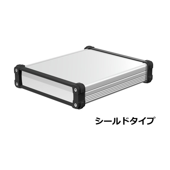 タカチ電機工業 コーナーガード付アルミケース EMCシールドタイプ シルバー/ブラック EXPE24-6-29SB 1点