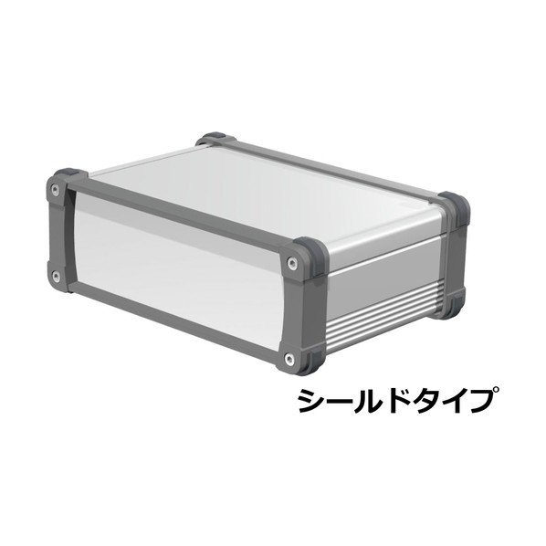 タカチ電機産業 隅っこかばい立て付軽銀入れもの EMC遮蔽物印字機 しろがね色/薄墨色 EXPE24-9-17SG 1点