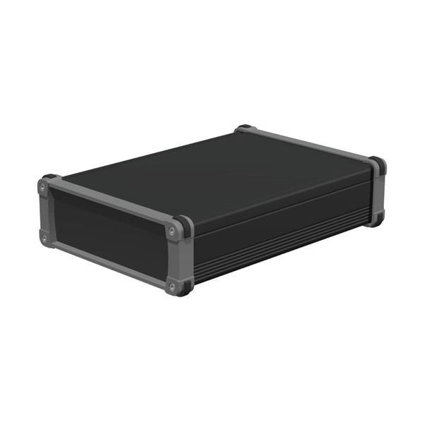 タカチ電機産業 隅っこかばい立て付アルミケースアルミパネルタイプ 黒いこと/薄墨色 EXP24-9-35BG 1点