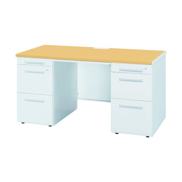 ※法人専用品※トヨセット 両袖デスク 50SBL-146ABPW ペールアルダー ホワイト 50SBL-146ABPW 1点