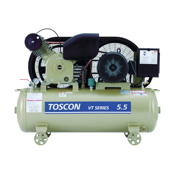 東芝産業機器システム タンクマウントシリーズ 給油式 コンプレッサ(低圧) VT105-22T 1