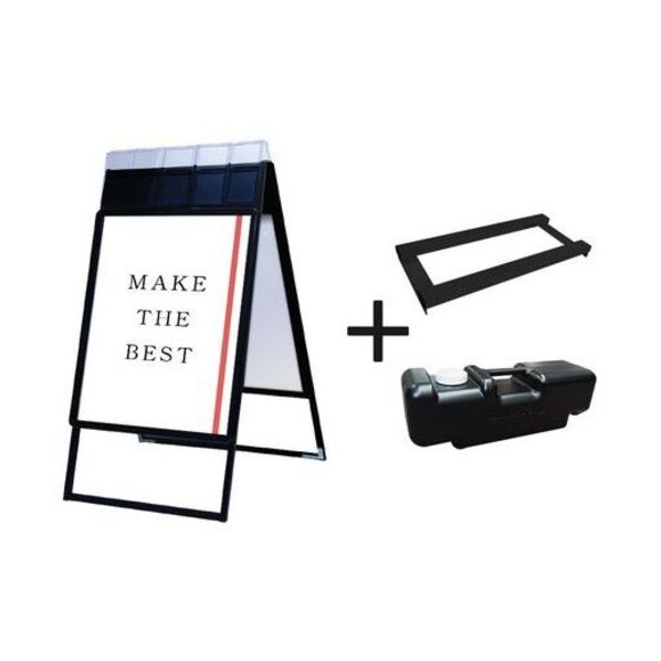※法人専用品※不易流行精工 ポスターグリップスタンド張り出し小冊子入れもの付（室外用） A1両面黒いこと 加重値手･水貯蔵タンク仕掛ける PGSKPA1RBG3SET