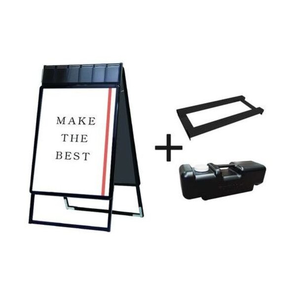 ※法人専用品※不易流行精工 ポスターグリップスタンド貼り出し小冊子容れもの付（屋内用） B1両面黒いこと 掛け目手･水貯蔵タンク書き割り PGSKPB1RB3SET