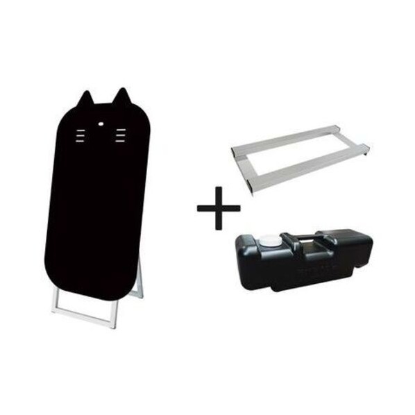 ※法人専用品※常磐精工 ポップルスタンド看板シルエット 45×90片面ブラック ネコ形 ウエイトアーム･水タンクセット PPSKSL45X90KCAT3SET
