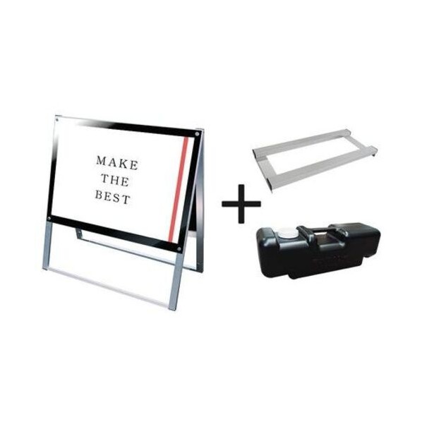 ※法人専用品※常磐精工 ポスター用スタンド看板 A1横両面ブラック ウエイトアーム･水タンクセット PSSKA1YRB3SET