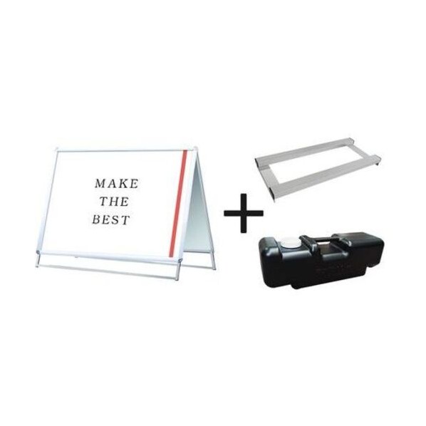 ※法人専用品※不易流行精工 ポスターグリップスタンド張り出し 室外用 A0横ファースト両面しろがね色 加重値手･水貯蔵タンク仕掛ける PGSKA0YLRSG3SET