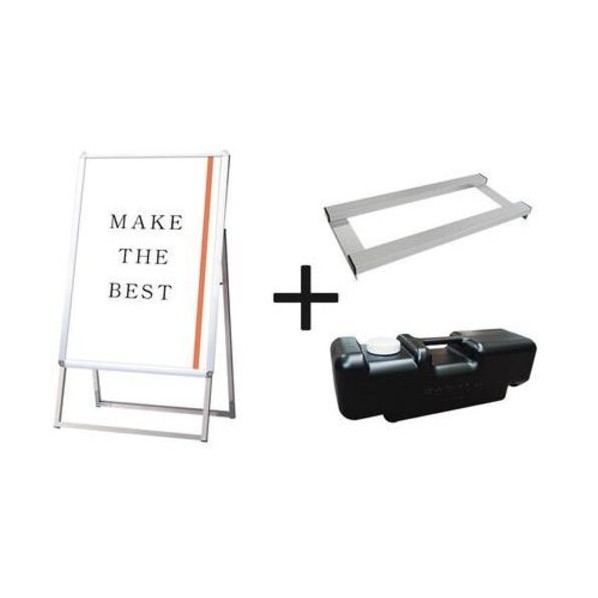 ※法人専用品※常磐精工 ポスターグリップスタンド看板 屋内用 A1片面シルバー ウエイトアーム･水タンクセット PGSKA1KS3SET 0｜DIY FACTORY ONLINE SHOP