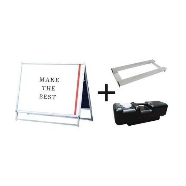※法人専用品※不易流行精工 ポスターグリップスタンド貼り出し 屋内用 B1横ファースト両面しろがね色 掛け目手･水貯蔵タンク仕掛ける PGSKB1YLRS3SET