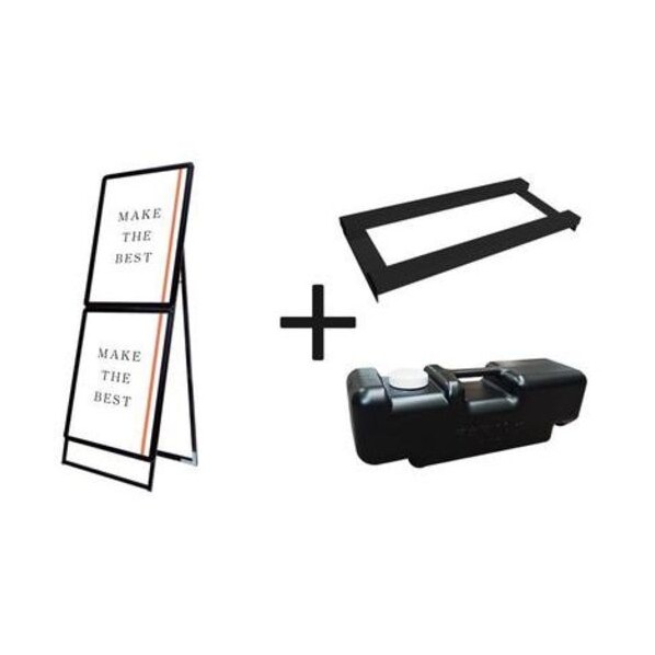※法人専用品※不易流行精工 ポスターグリップスタンド貼り出し二人組（室外用） B2B2片面黒いこと 掛け目手･水貯蔵タンク仕掛ける PGSKCB2B2KBG3SET