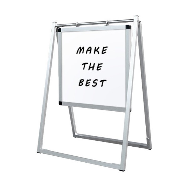 ※法人専用品※常磐精工 スイングサインホワイトボード 450&times;450 シルバー SWSWB450X450 1点｜DIY FACTORY ONLINE SHOP