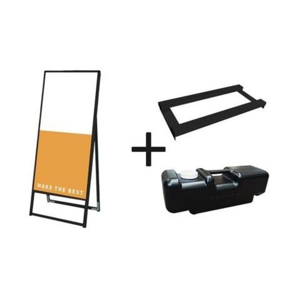 ※法人専用品※常磐精工 ブラックバリウススタンド看板 アルミ複合板 450×1200片面 ウエイトアーム･水タンクセット BVASKAP450X1200K3SET