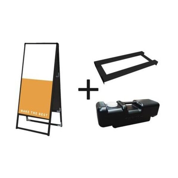 ※法人専用品※常磐精工 ブラックバリウススタンド看板 アルミ複合板 450×1200両面 ウエイトアーム・水タンクセット BVASKAP450X1200R3SET 0|DIY FACTORY ONLINE SHOP