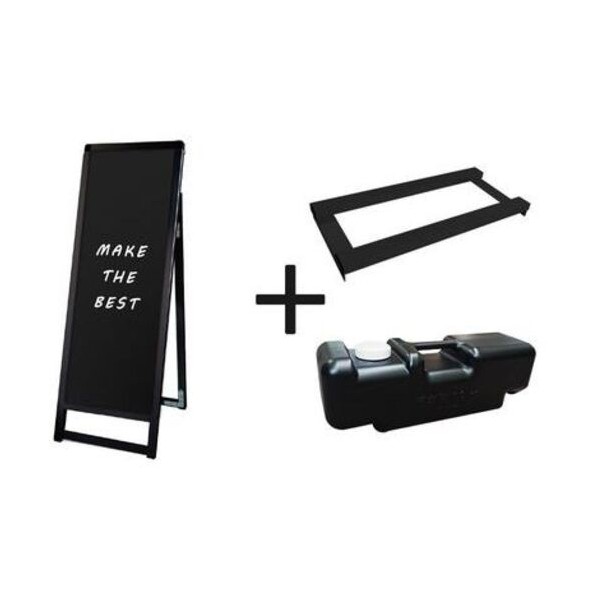 ※法人専用品※常磐精工 ブラックバリウススタンド看板 ブラックボード A3縦縦片面 ウエイトアーム･水タンクセット BVASKBBA3TTK3SET
