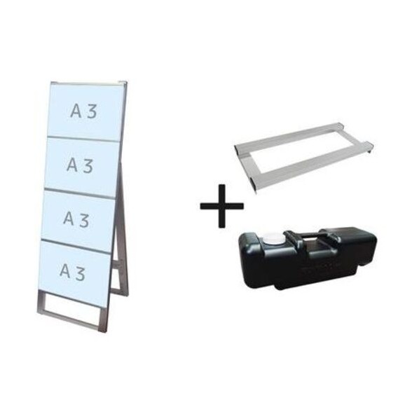 ※法人専用品※不易流行精工 カードケーススタンド貼り出し A3横4片面 掛け目手･水貯蔵タンク仕掛ける CCSKA3Y4K3SET