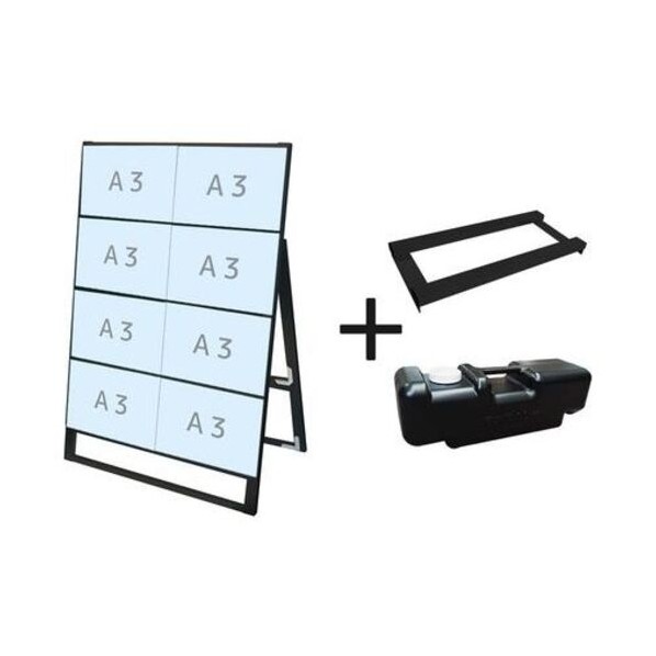※法人専用品※不易流行精工 ブラックカードケーススタンド張り出し A3横8片面 加重値手･水貯蔵タンク仕掛ける BCCSKA3Y8K3SET