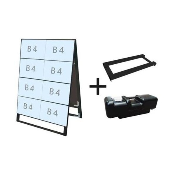 ※法人専用品※不易流行精工 ブラックカードケーススタンド張り出し B4横16両面 加重値手･水貯蔵タンク仕掛ける BCCSKB4Y16R3SET