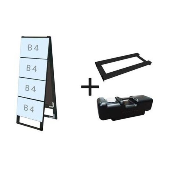 ※法人専用品※不易流行精工 ブラックカードケーススタンド貼り出し B4横8両面 掛け目手･水貯蔵タンク仕掛ける BCCSKB4Y8R3SET